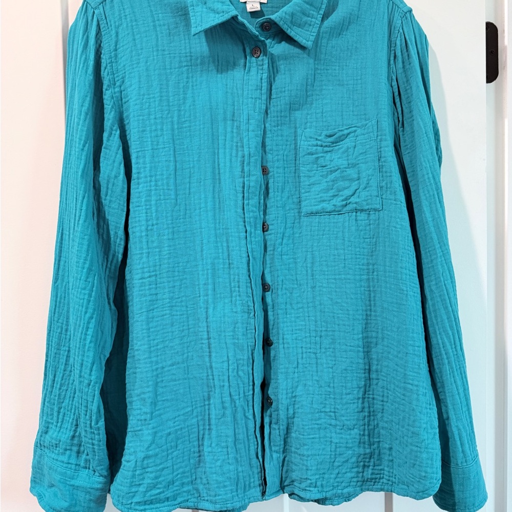 Teal Button-Up Shirt